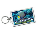 Transparent XL Rectangle Acrylic Key Tag w/FullColor Insert (4-1/8"x2-3/8")